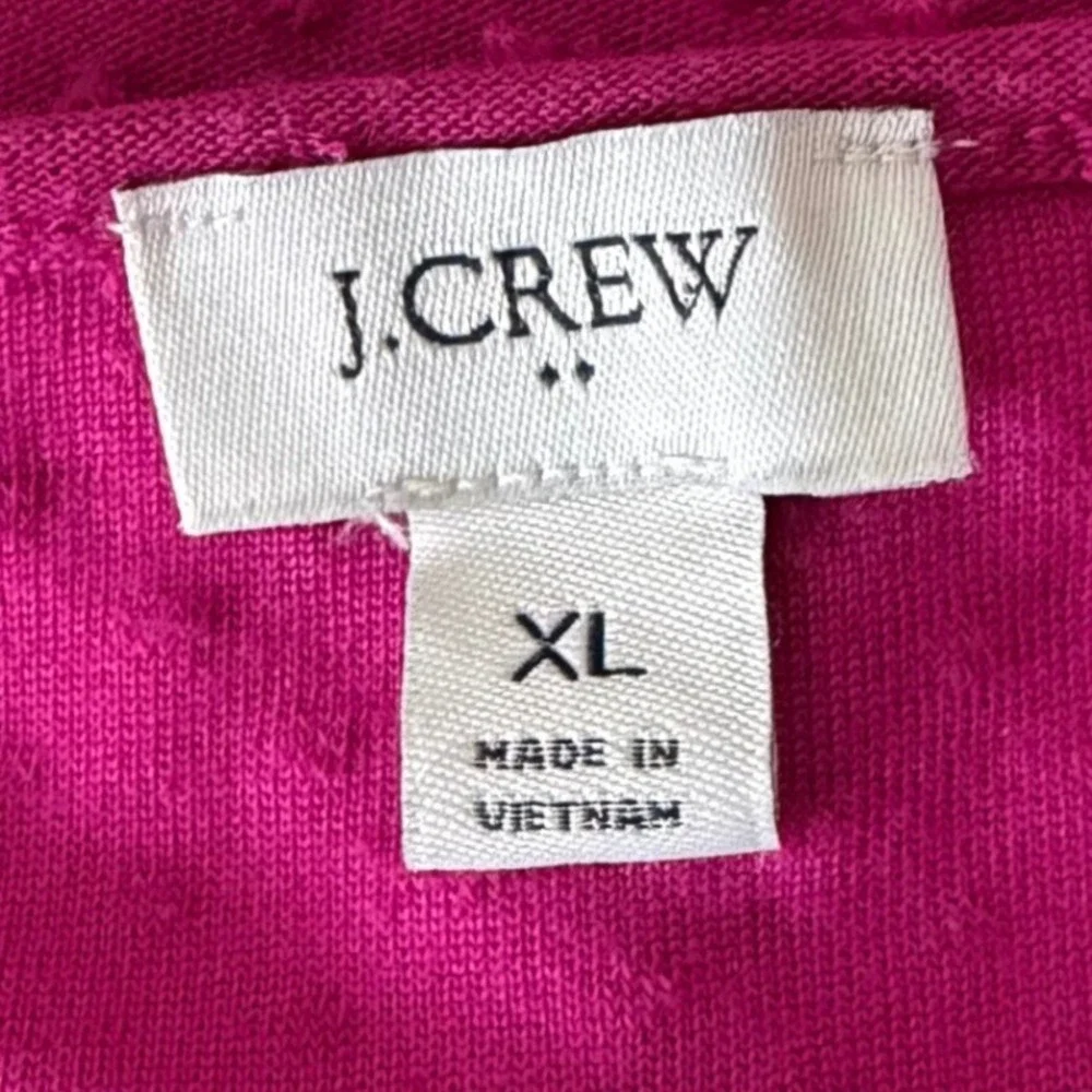 J. Crew Women's Swiss Dot Magenta Tiered Puff Sleeve Dress Size Extra Large - Picture 12 of 14
